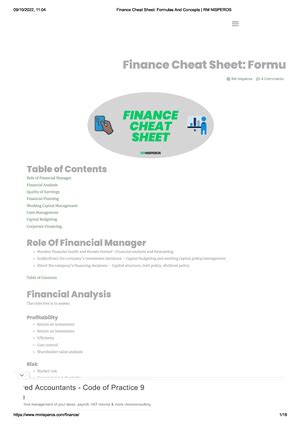 Finance Cheat Sheet 的图像结果