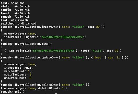 How to Use Mongo Shell 的图像结果