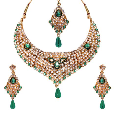 Buy Jewels Gold Alloy Party Wear & Wedding Fashionable Latest Necklace ...