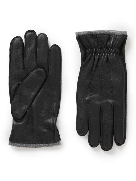 Dents - Edington Cashmere-Lined Leather Gloves - Black Dents