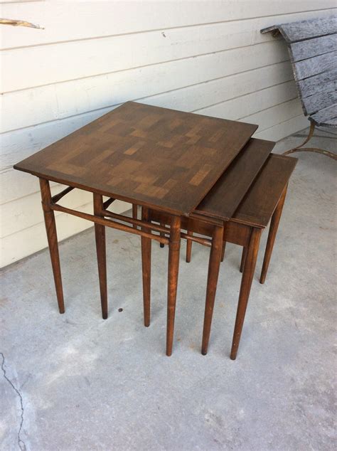 Vintage Mid-Century Modern Wood Nesting Tables, 3 Pieces For Sale at ...