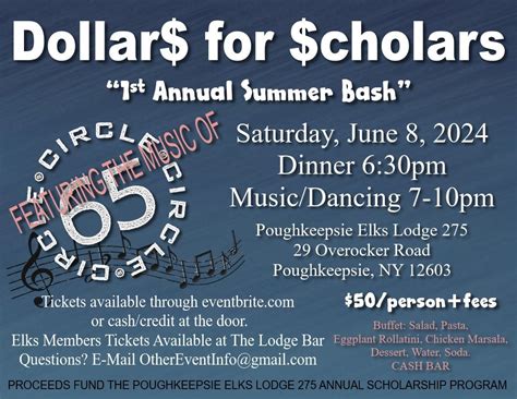 Circle 65 Appearing at Poughkeepsie Elks 275 "Dollars for Scholars ...