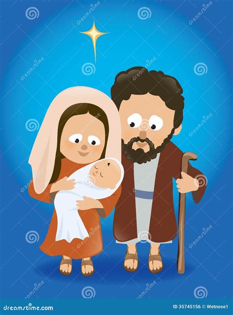 Baby Jesus with Mary and Joseph Stock Vector - Illustration of christ ...