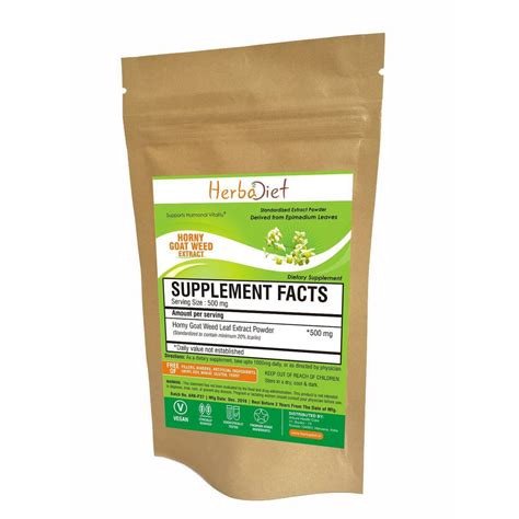 Horny Goat Weed Extract Powder 20% Icariin High Strength Male Libido ...