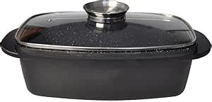 Buy Ketumal Cast Aluminum Oval Roaster Pot with Aroma Knob Glass Lid,12 ...