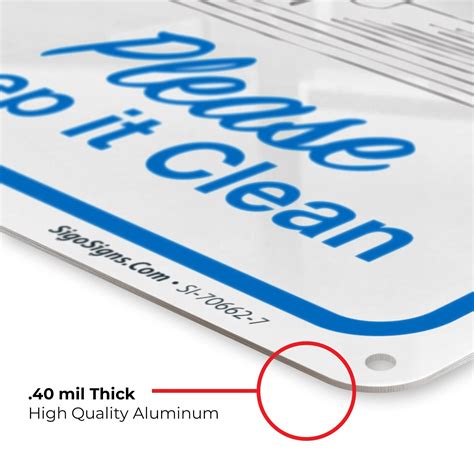 Buy Keep Your Restroom Clean Sign, 10x7 Inches, Rust Free .040 Aluminum ...