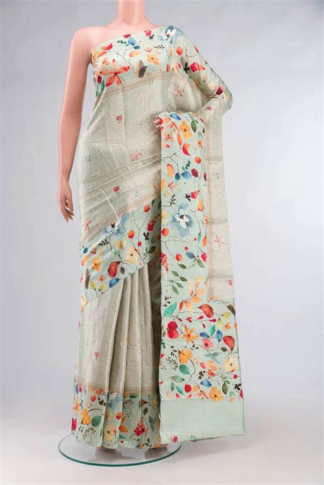 Mint Green Banarasi Raw Silk Saree – Nalli Silk Sarees Pvt Ltd