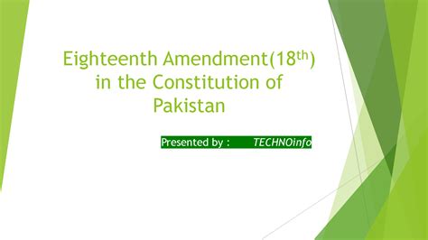 Eighteenth Amendment Document