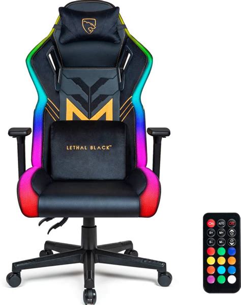 Lethal Black Multi purpose Ergonomic Gaming Chair with RGB ,Velvet ...