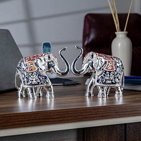 Buy Karigar Shop 8" Handcrafted Elephant Statue with Baby Elephant ...