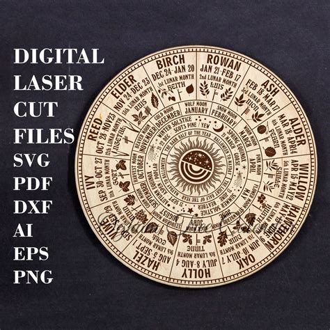 Ogham Tree Calendar SVG Celtic Wheel of the Year SVG Pagan - Etsy UK