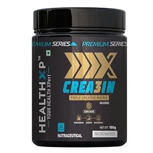 HealthXP Micronized Crea3in, Triple Matrix, Creatine Monohydrate ...