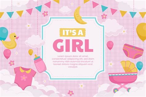 Hand drawn baby announcement background | Premium Vector