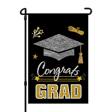 Yuken Congrats Grad Flag,Graduation Cap Garden Flag,Double Sided House ...