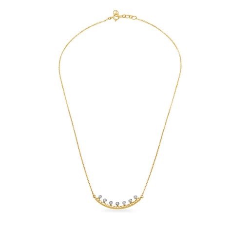 Mia by Tanishq Blooming Bud Yellow & White Gold Necklace : Amazon.in ...