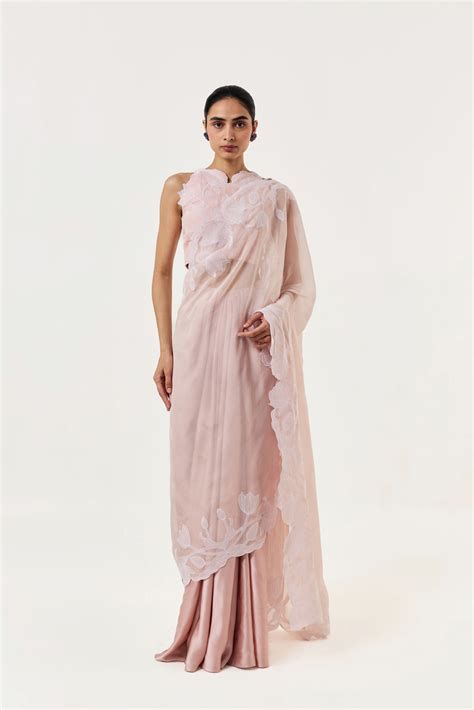 Wild Tulip Pre-Stitched Saree Set - Blush Pink – ShriyaKhanna