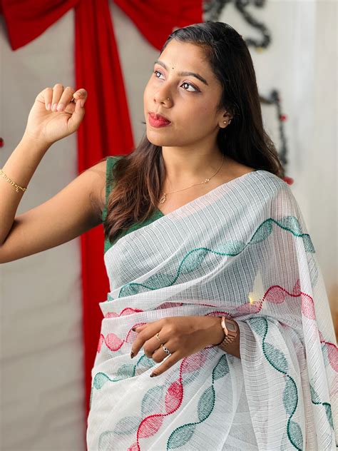 Machine Embroidery Detailed Kota Saree | NHH565 – Aham Designer Boutique