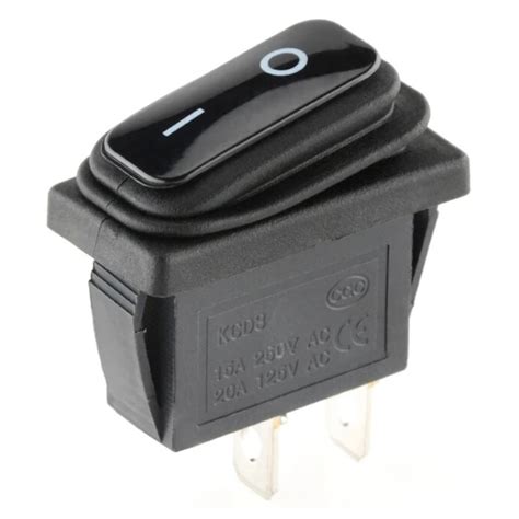 Probots ProMax 16A 250V SPST Rocker Switch Black 2 Position ON OFF ...