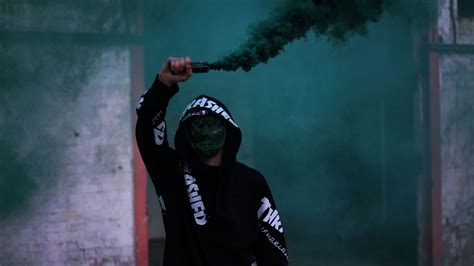 Download wallpaper 3840x2160 man, mask, hood, smoke 4k uhd 16:9 hd ...