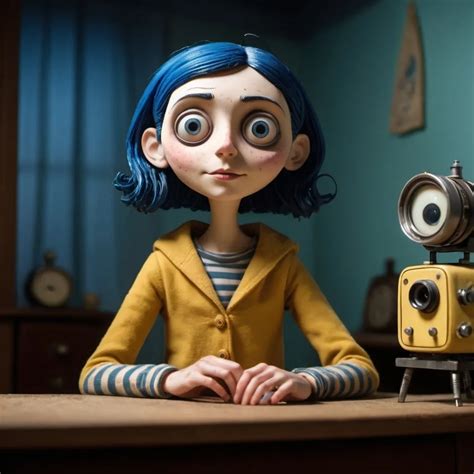 Create a character reminiscent of Coraline in the st...