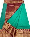 Green Mysore Handloom Crepe Silk Saree - 20% Off