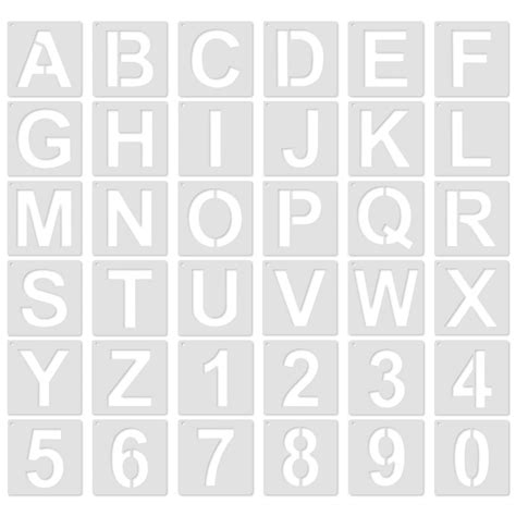 Buy 36 Pcs Letter Stencils for Painting 4 Inch - Alphabet Stencils for ...