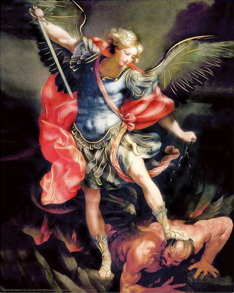 Amazon.com: Saint Michael The Archangel (27"x40") Gold Foil - Religious ...
