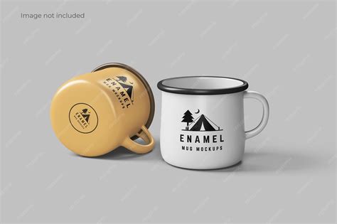 Premium PSD | Enamel mug mockup