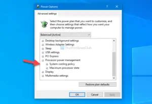 Image result for Minimum Processor State Not Working