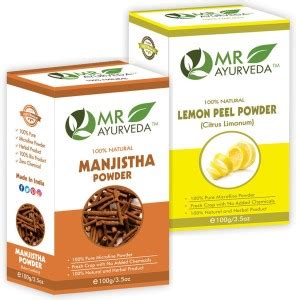 MR Ayurveda 100% Herbal Manjistha Powder & Lemon Peel Powder - Pack of ...