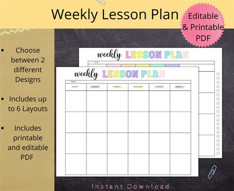 Image result for Weekly Lesson Plan