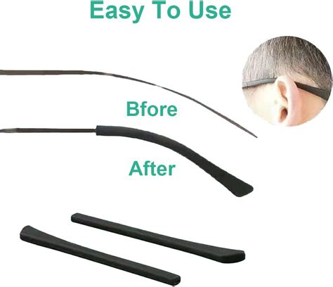 Buy Junsika Eyeglass Temple End Tips Soft Silicone Anti Slip Eyeglass ...