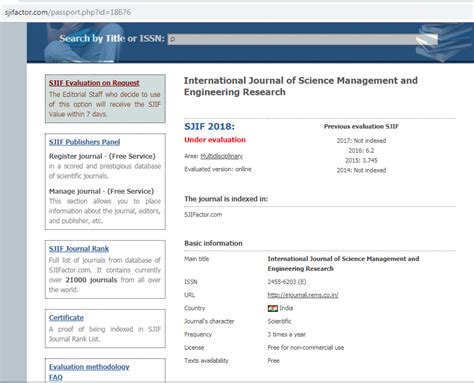 Indexing & Impact factor-International Journal of Science Management ...
