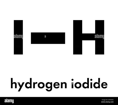 Hydrogen iodide (HI) molecule. Skeletal formula Stock Vector Image ...