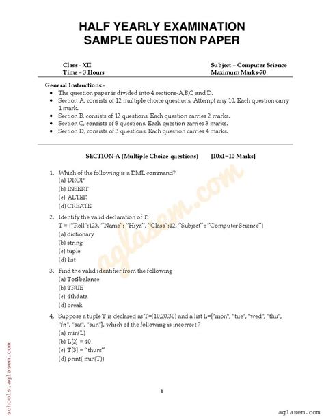 Image result for Computer Science Class 12 Sample Paper