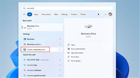 Windows 11 Create Recovery Drive 的图像结果