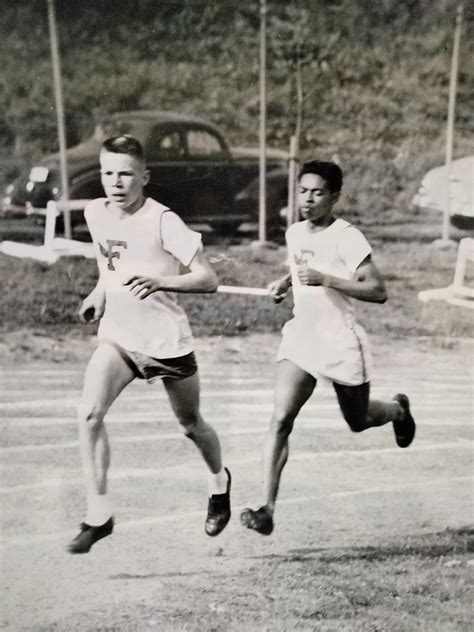 My grandpa (on right) in a high school track meet, West Seattle Stadium ...