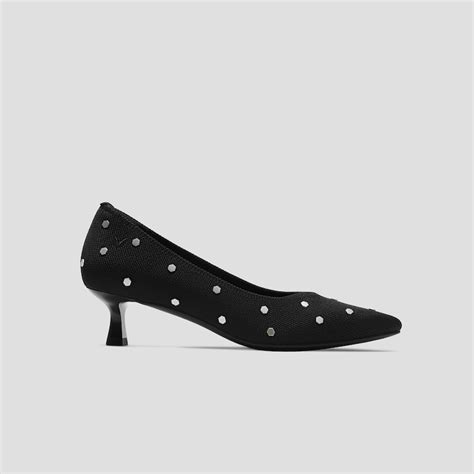 Pointed-Toe Kitten Heels (Scarlett), BLACK STUDS, EU35 | VIVAIA