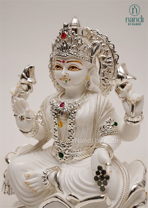 Marble Laxmi Sitting on Lotus | Goddess of Wealth