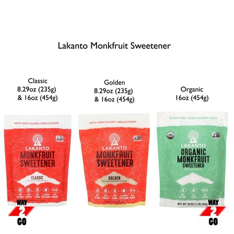 Lakanto, Monkfruit Sweetener with Erythritol, Golden / Classic / 8.29 oz (235 g) / 16 oz (454g ...