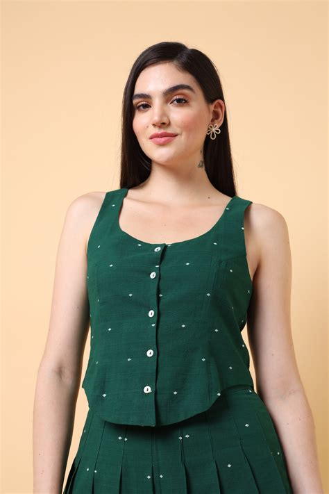 Mint Waistcoat | Green Woven Waistcoat | Untung