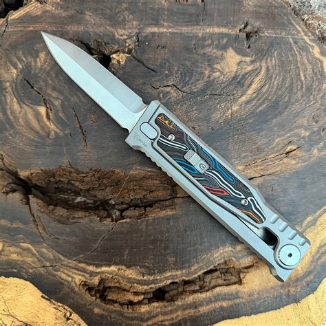 Reate EXO M D/E Gravity Knife Titanium Handle w/ Multi-Color G10 ...