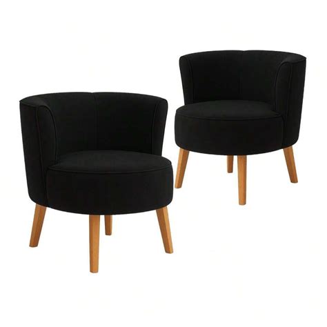 MOBLAN DECOR Jogo 2 Poltronas Estofadas Tecido Veludo Aconchegante para ...