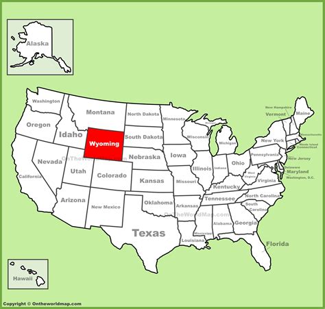 Wyoming location on the U.S. Map