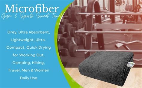 SOFTSPUN Microfiber Gym & Sports Sweat Towel 1 pc 40x60cm 340 GSM Grey ...