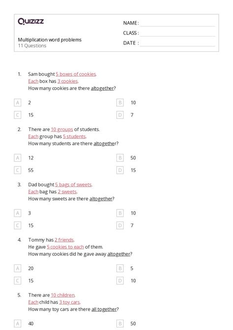 Multiplication Word Problems Grade 2 PDF 的图像结果