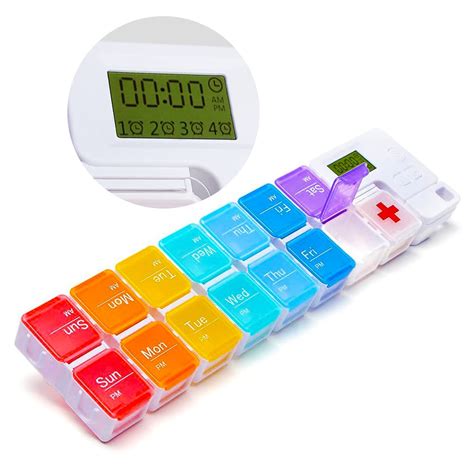 7 Day AM PM Pill Organizer with Reminder Alarm, Moisture-Proof Design ...