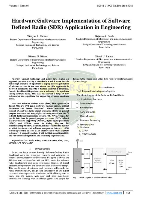 Implementation of Software Defined Radio (SDR) in Engineering - IJIRCT ...