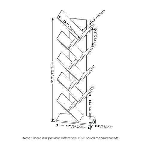 Buy Furinno Tree Bookshelf 9-Tier Floor Standing Tree Bookcase, French ...