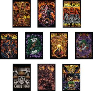One Piece Anime Posters (Pack of 10) 300GSM A3 (12 * 18 INCHES) Luffy ...